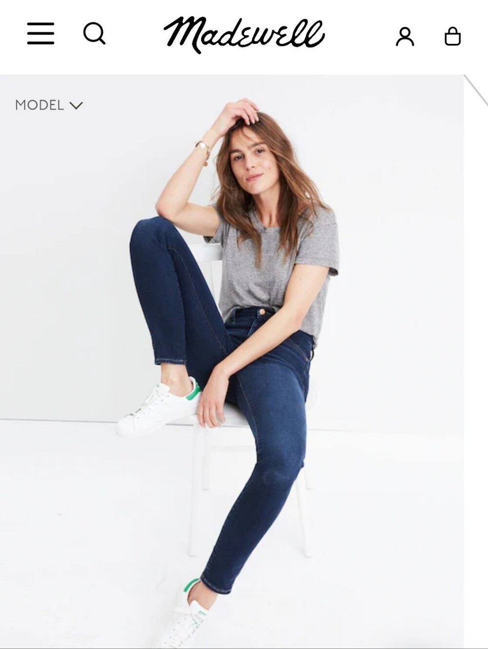 Madewell 10” High Rise Blue Skinny Jeans in Hayes Wash 24